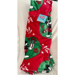 Disney Mickey Mouse RED/ GREEN Christmas Blanket